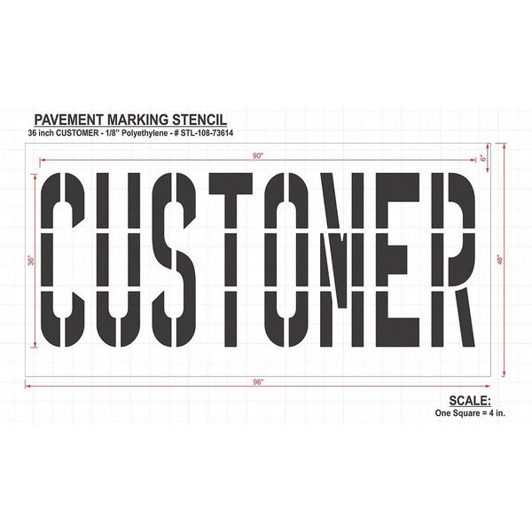 Pavement Stencil, Customer, STL-108-73614