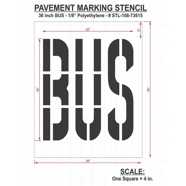 Pavement Stencil, Bus, STL-108-73615