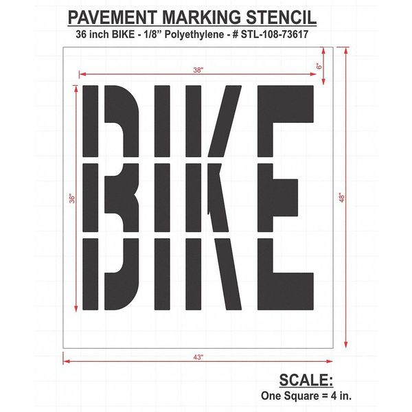 Pavement Stencil, Bike, STL-108-73617