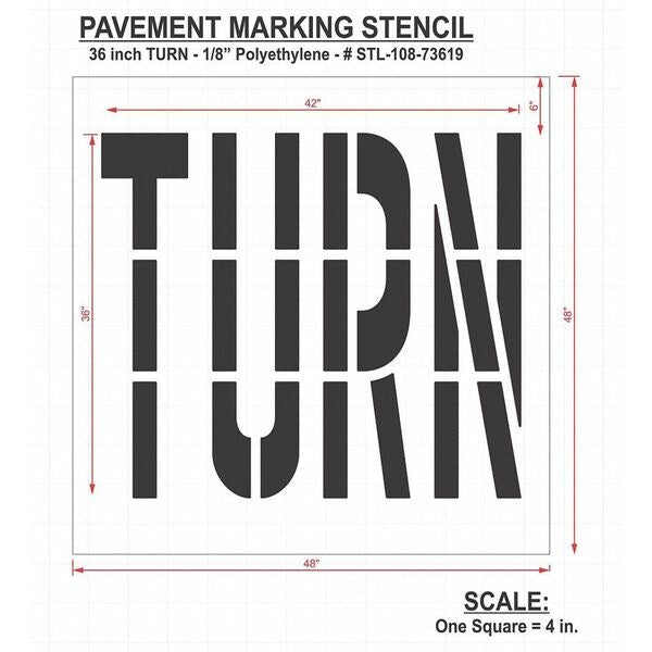 Pavement Stencil, Turn, STL-108-73619