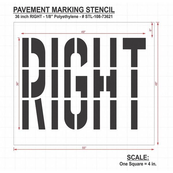 Pavement Stencil, Right, STL-108-73621