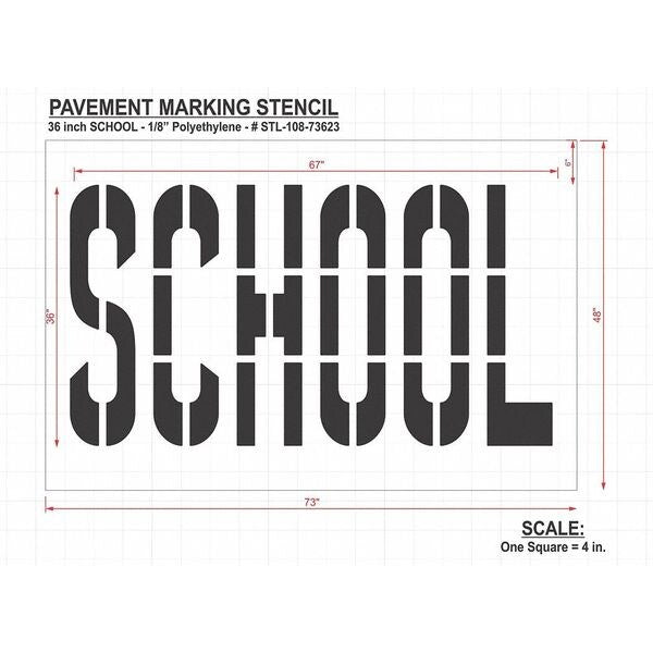 Pavement Stencil, School, STL-108-73623