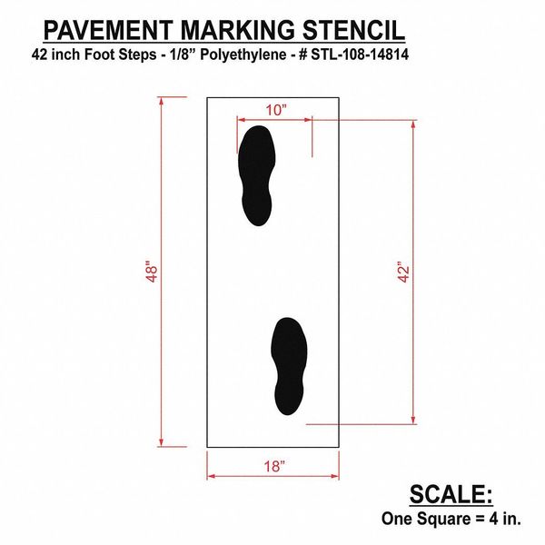 Pavement Stencil, Foot Steps, STL-108-14814