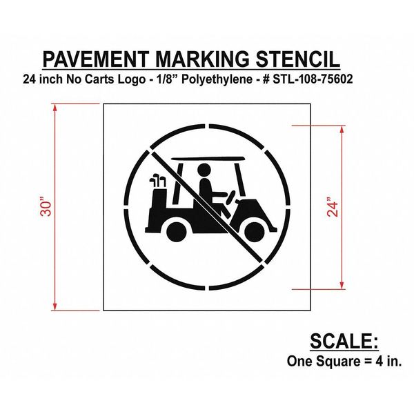Pavement Stencil, No Carts, STL-108-75602