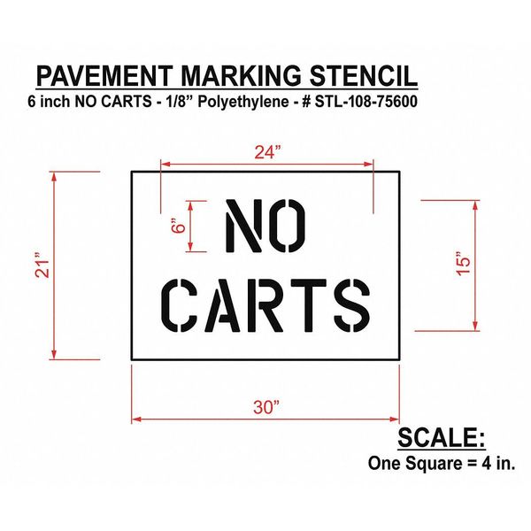 Pavement Stencil, No Carts, STL-108-75600