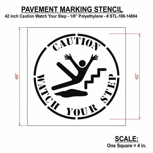 Stencil, Caution Watch Your Step