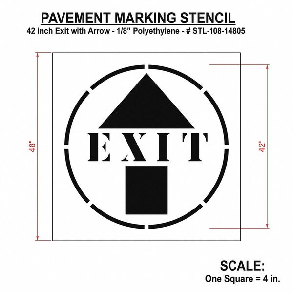 Pavement Stencil, Exit With Arrow, STL-108-14805
