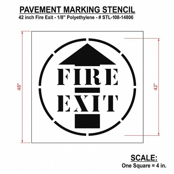 Pavement Stencil, Fire Exit, STL-108-14806