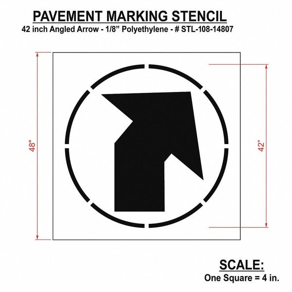 Pavement Stencil, Angled Arrow, STL-108-14807