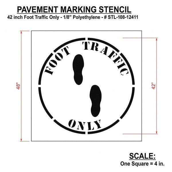 Pavement Stencil, Foot Traffic Only, STL-108-14811
