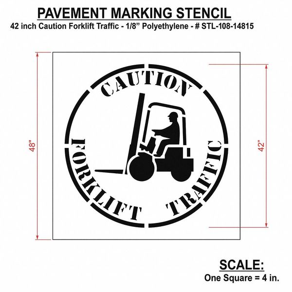 Pavement Stencil, Forklift Traffic Only, STL-108-14812