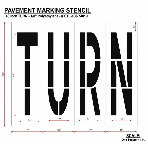 Pavement Stencil, Turn, STL-108-74819