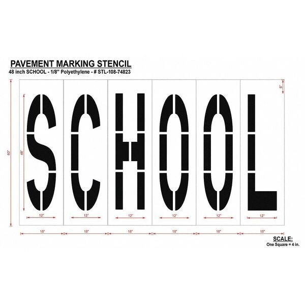 Pavement Stencil, School, STL-108-74823