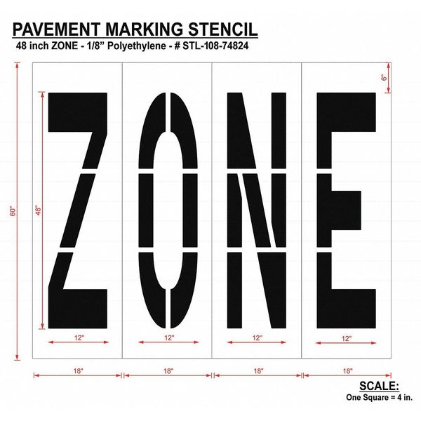 Pavement Stencil, Zone, STL-108-74824