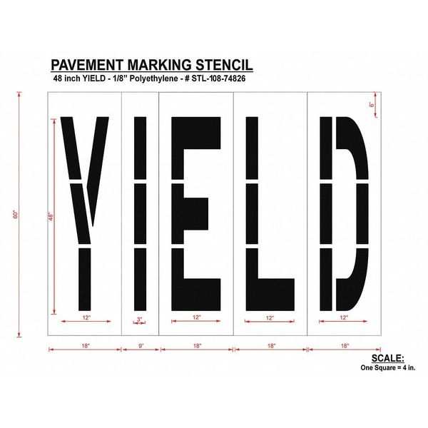 Pavement Stencil, Yield, STL-108-74826
