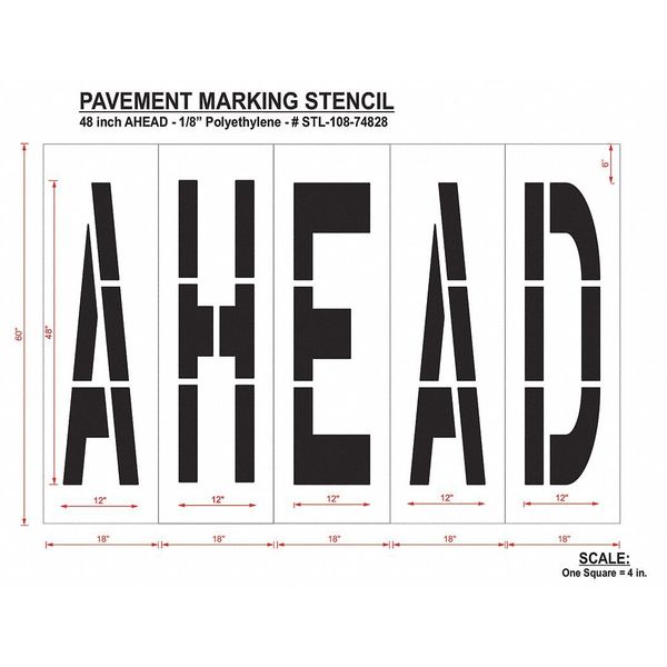 Pavement Stencil, Ahead, STL-108-74828