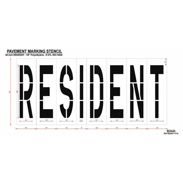 Pavement Stencil, Resident, STL-108-74830