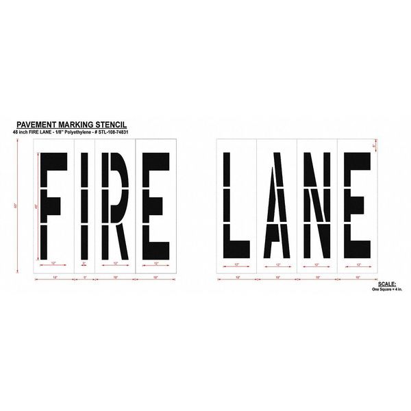 Pavement Stencil, Fire Lane, STL-108-74831