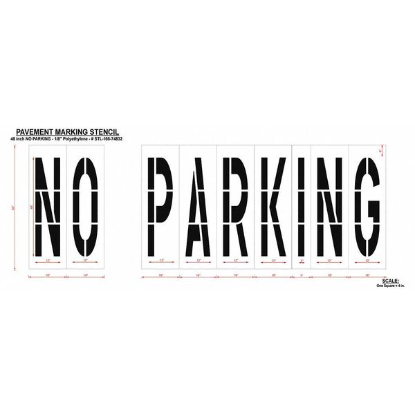 Pavement Stencil, No Parking, STL-108-74832