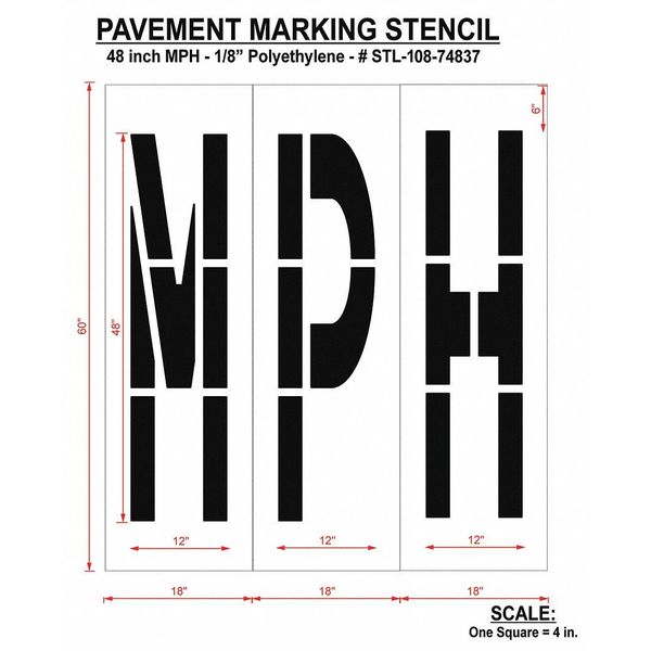 Pavement Stencil, Mph, STL-108-74837