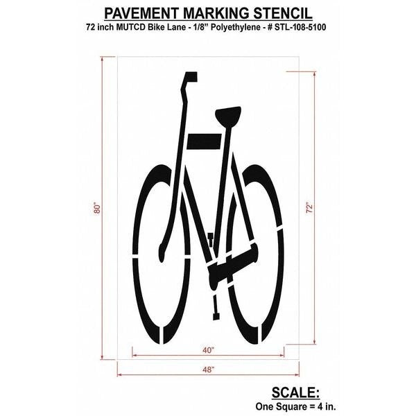 Pavement Stencil, Bike Lane - Mutcd