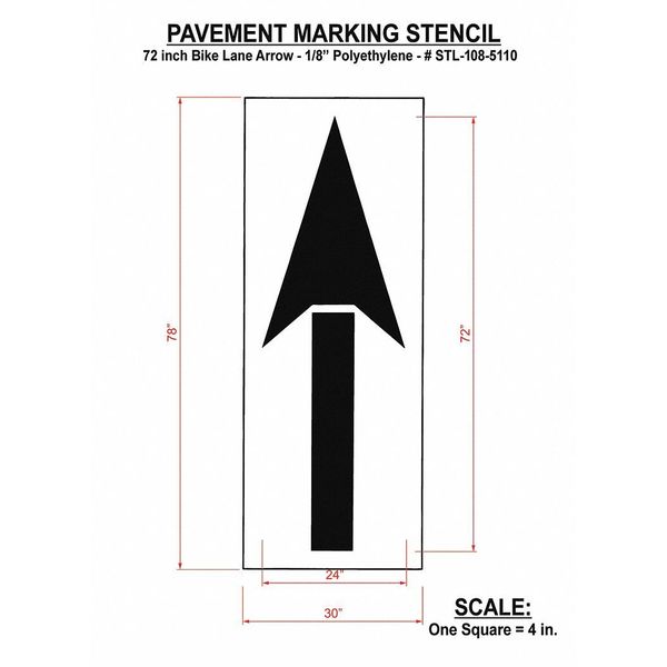 Pavement Stencil, Bike Lane Arrow