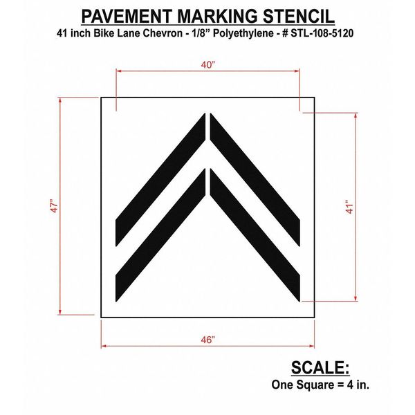 Pavement Stencil, Bike Lane Chevron