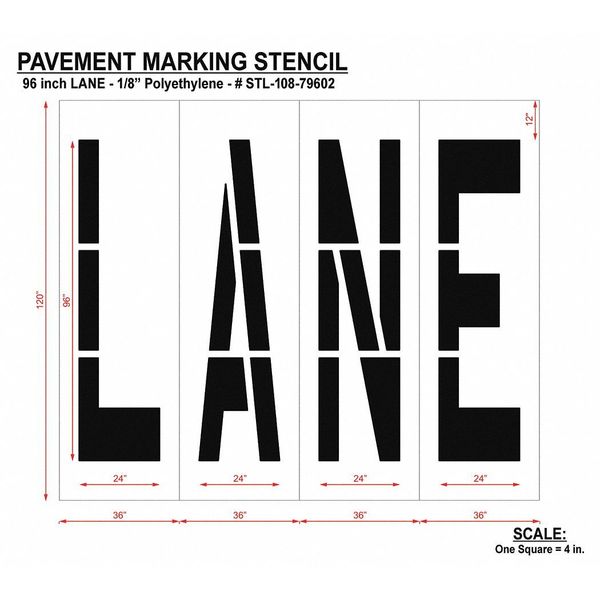 Pavement Stencil, Lane, STL-108-79602