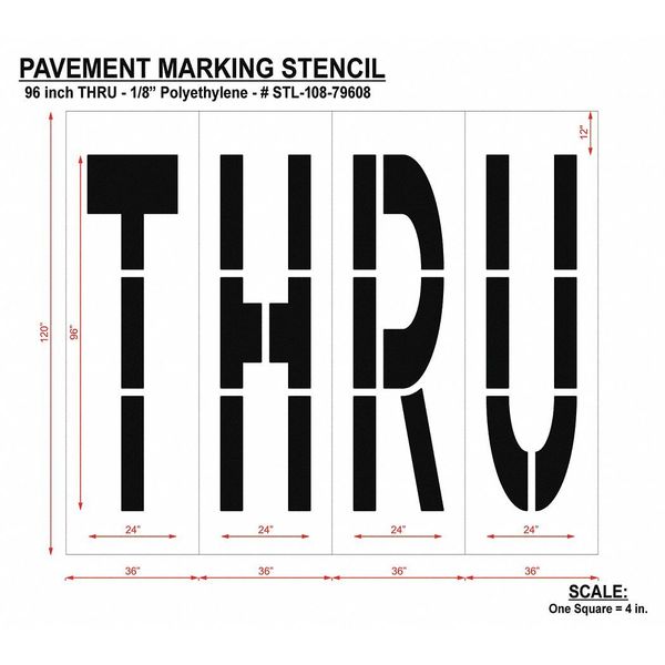 Pavement Stencil, Thru, STL-108-79608