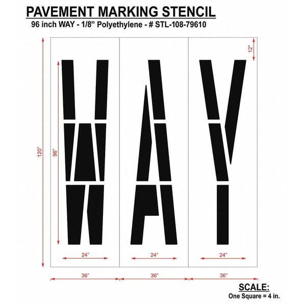 Pavement Stencil, Way, STL-108-79610