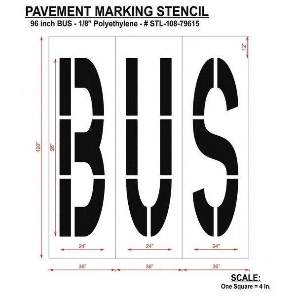 Pavement Stencil, Bus, STL-108-79615