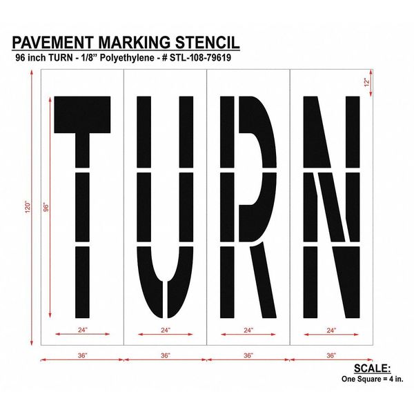 Pavement Stencil, Turn, STL-108-79619