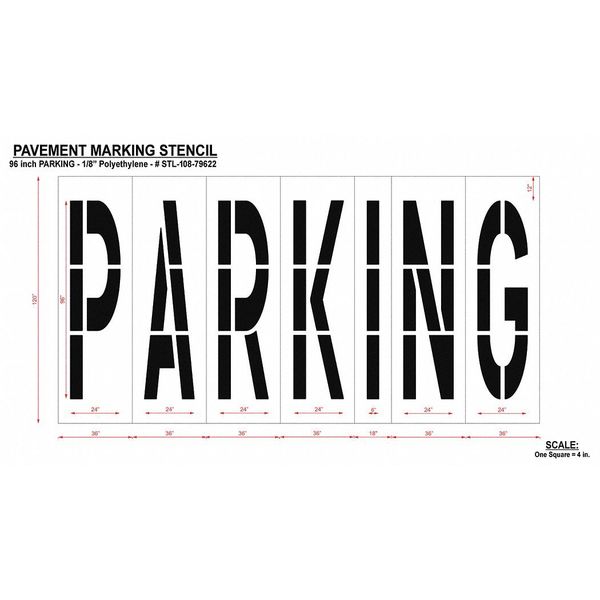 Pavement Stencil, Parking, STL-108-79622