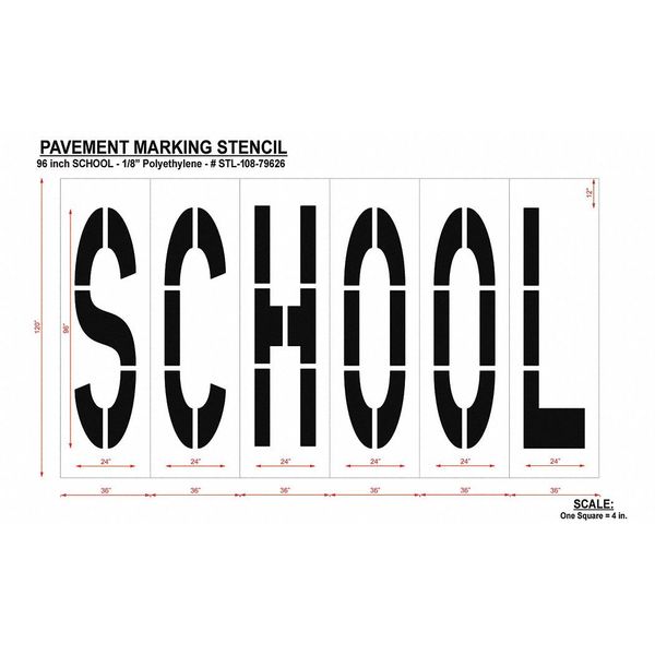 Pavement Stencil, School, STL-108-79623