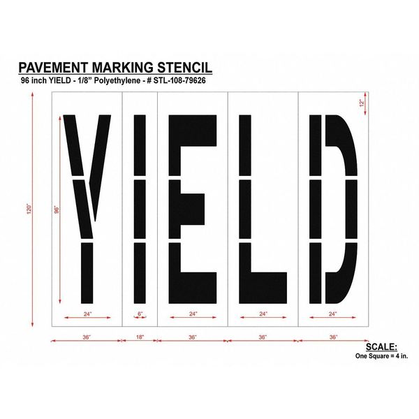Pavement Stencil, Yield, STL-108-79626