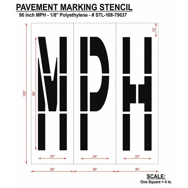 Pavement Stencil, Mph, STL-108-79637