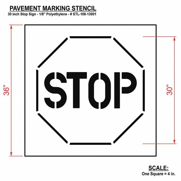 Pavement Stencil, Stop, STL-108-13001