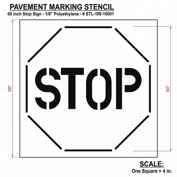 Pavement Stencil, Stop, STL-108-16001