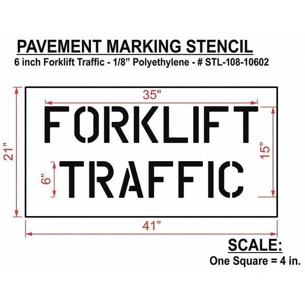 Pavement Stencil, Forklift Traffic, STL-108-10602