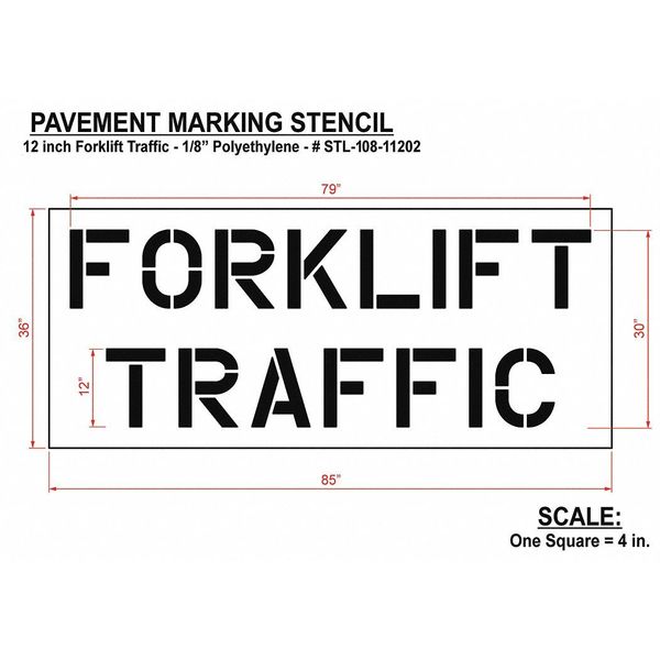 Pavement Stencil, Forklift Traffic, STL-108-11202