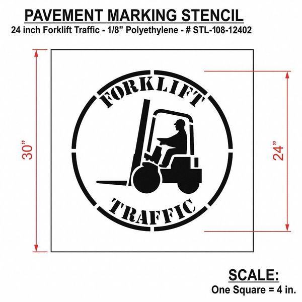 Pavement Stencil, Forklift Traffic, STL-108-12402