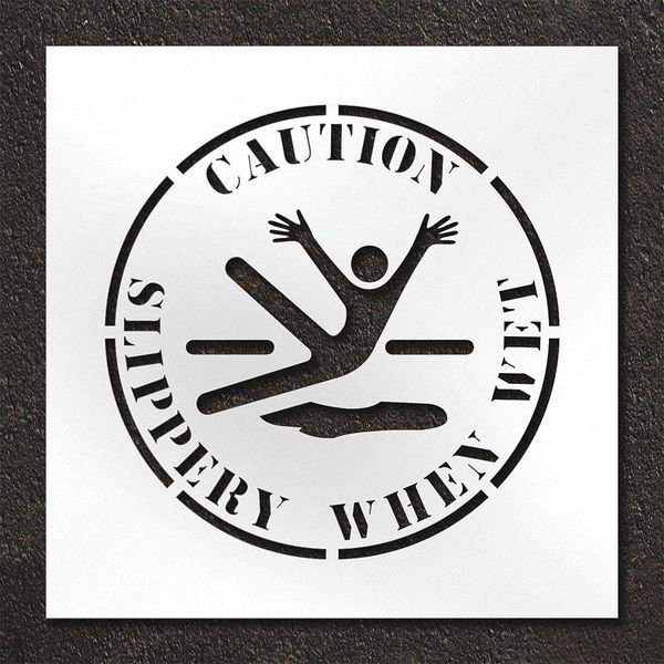 Stencil, Caution Slippery When Wet, STL-108-12403