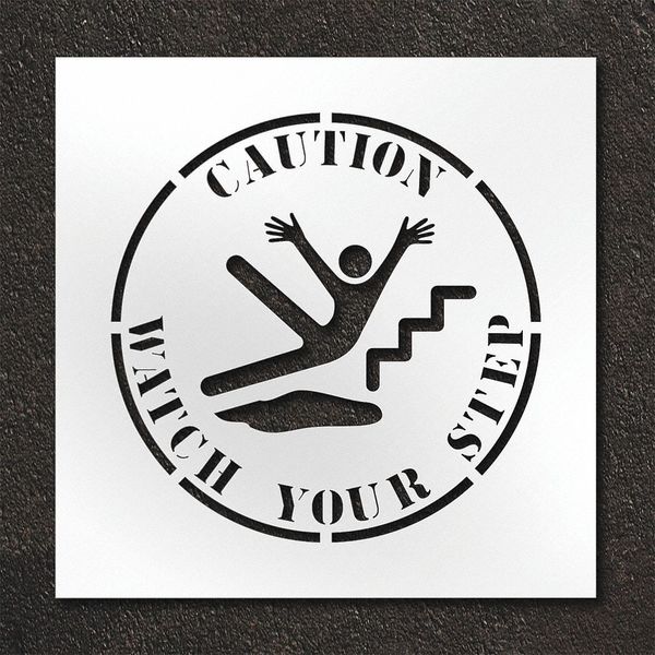 Pavement Stencil, Caution Watch Your Step
