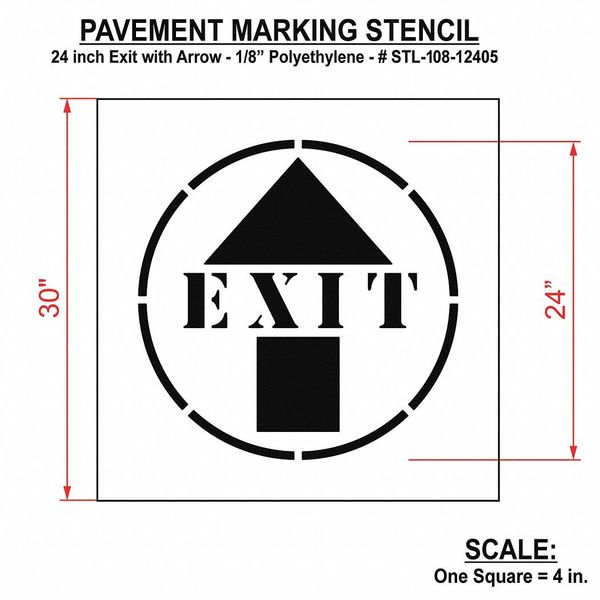 Pavement Stencil, Exit With Arrow, STL-108-12405