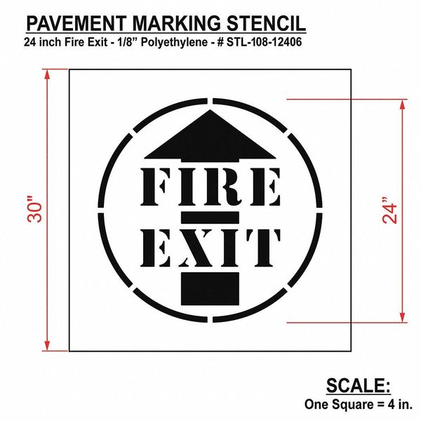 Pavement Stencil, Fire Exit, STL-108-12406