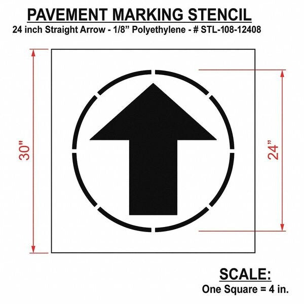 Pavement Stencil, Straight Arrow, STL-108-12408