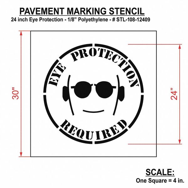 Pavement Stencil, Eye Protection