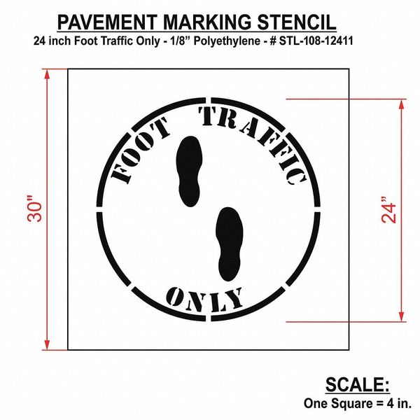 Pavement Stencil, Foot Traffic Only, STL-108-12411