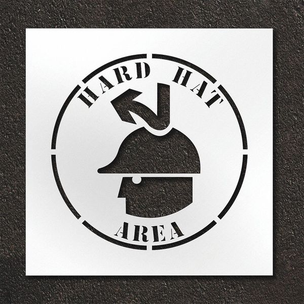 Pavement Stencil, Hard Hat Area, STL-108-12413