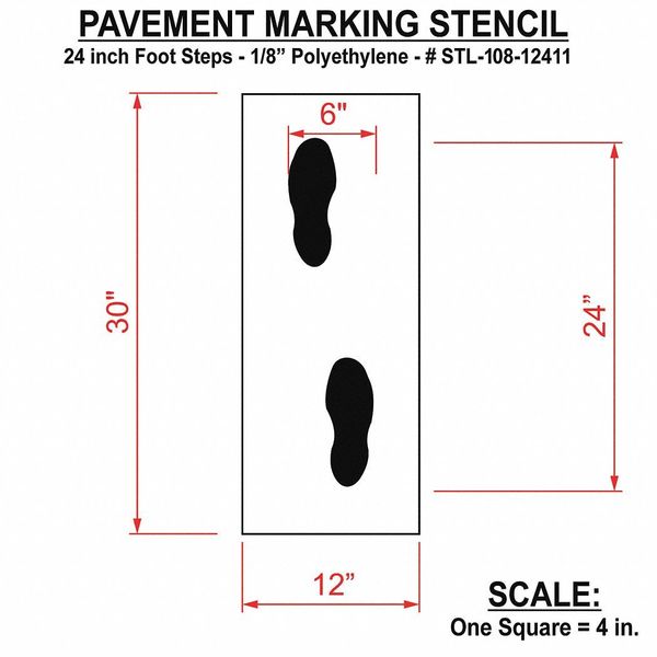 Pavement Stencil, Foot Steps, STL-108-12414